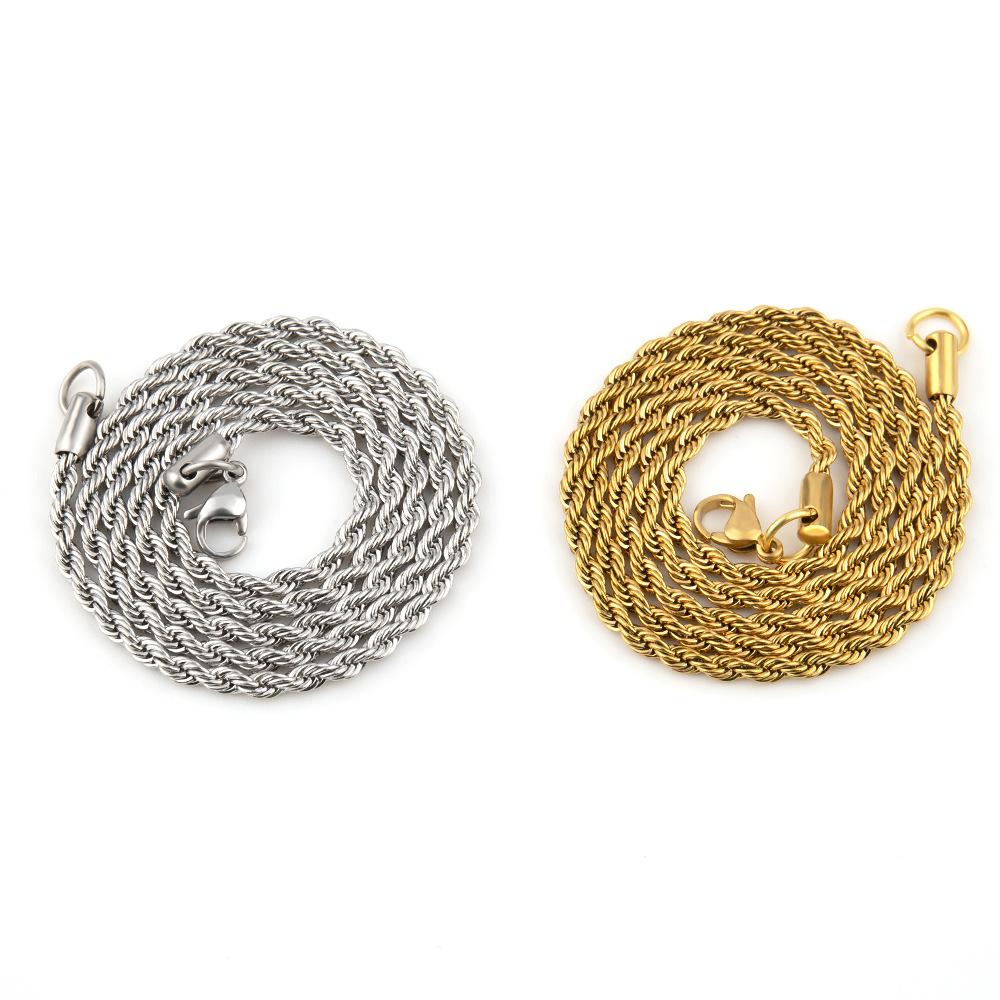 Цепочка из нержавеющей стали, гальванопокрытие с сохранением цвета в вакууме, невыцветающее золотое ожерелье, мужская цепочка из титановой стали в стиле хип-хоп