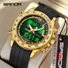 SANDA 3307 Luxury Men's Electronic Watch Multi Functional Waterproof Timer LED Dual Display Men's Electronic Watches