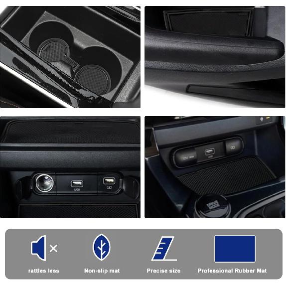 YEE PIN для Kia Seltos Вкладыш в центральную консоль Коврики в дверные карманы Дверные коврики Подходят для 2021-2024 2025 Kia Seltos 2026 Аксессуары LX/S/EX/Nightfall