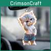 Acrylic Car Cat Hangtag Ornament Sleek Design Interior Decora Supplies Pendant