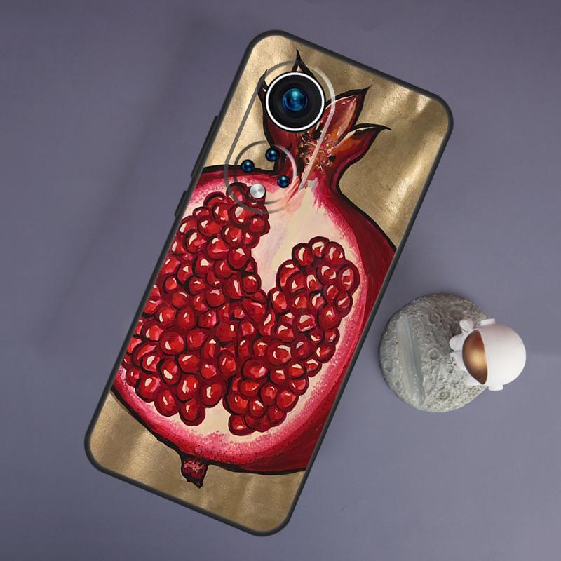 Чехол с изображением фруктов и красного граната для Huawei Honor Magic 5 Lite 70 50 X8 X9 a P20 P30 P40 P50 P60 Pro P Smart Nova 9 5T