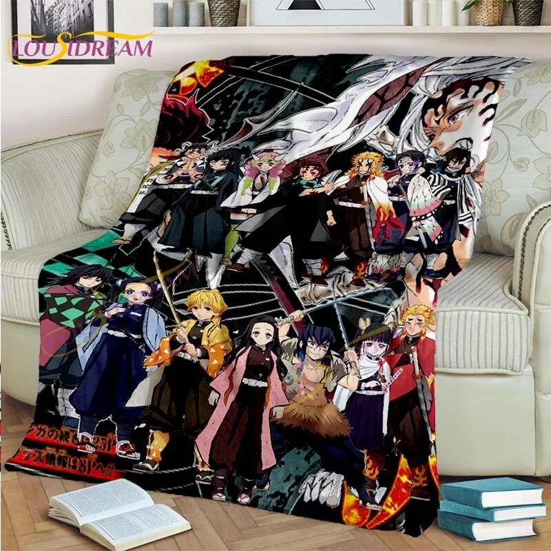 Одеяло японского аниме «Убийца демонов», мультяшное одеяло Tomioka Giyuu, одеяло, чехол на стул, одеяло, кровать, диван, покрывало, вентилятор, подарок