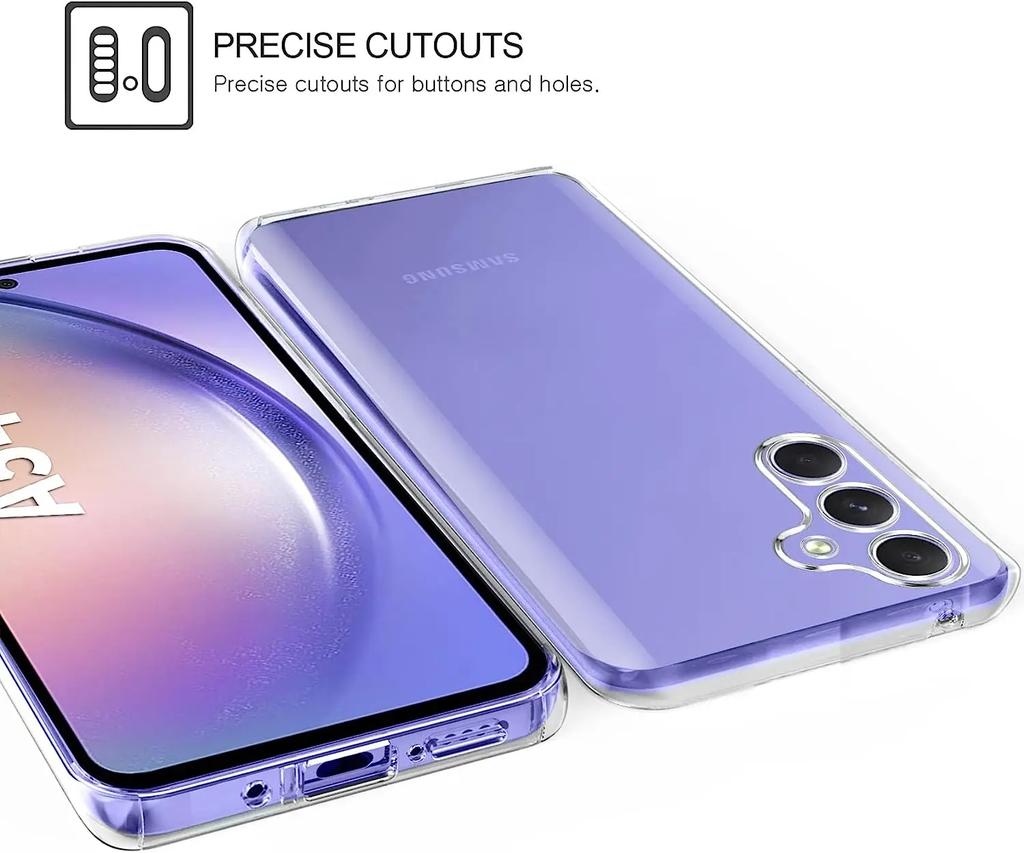 360 Полная Защита Силиконовый Прозрачный Чехол Для Samsung Galaxy S24FE A56 A36 A16 A06 A26 A55 A35 A05S A54 A34 A24 Прозрачная Крышка