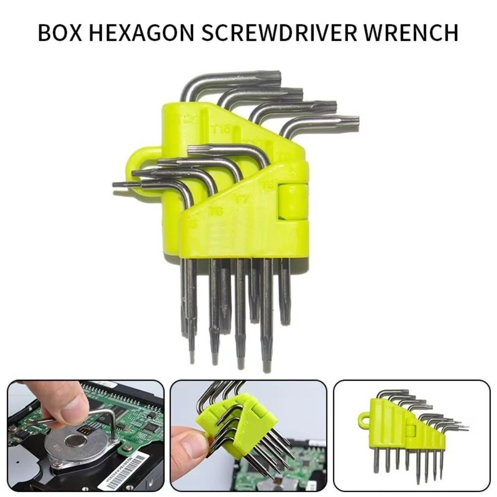 CR-V Steel Star Torx Wrench Set 8 Pcs Star Key Wrench Portable Screwdriver Bit Set Workshop Use