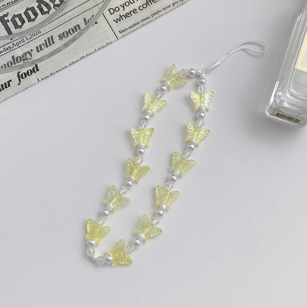 Anti-lost Candy Colors Cellphone Keychain Y2K Butterfly Mobile Phone Chain Women
