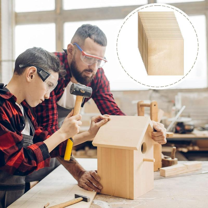 Square Wooden Board DIY Handmade Decor Wood Chip Blank Wood Square Cutouts Slices Carving Hand Drawing Ornaments Molds Making