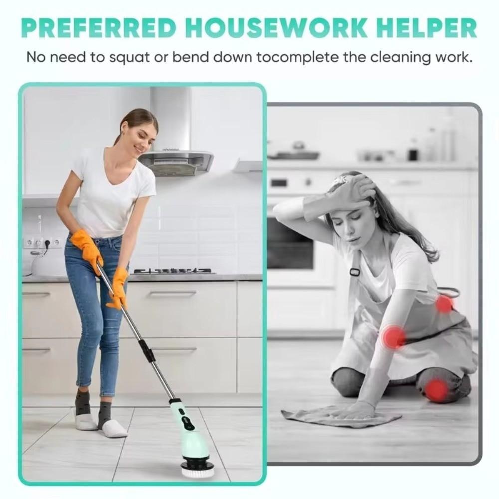 9-in-1 Electric Cleaning Brush Rechargeable Electric Spin Scrubber Rotary Scrubber Toilet