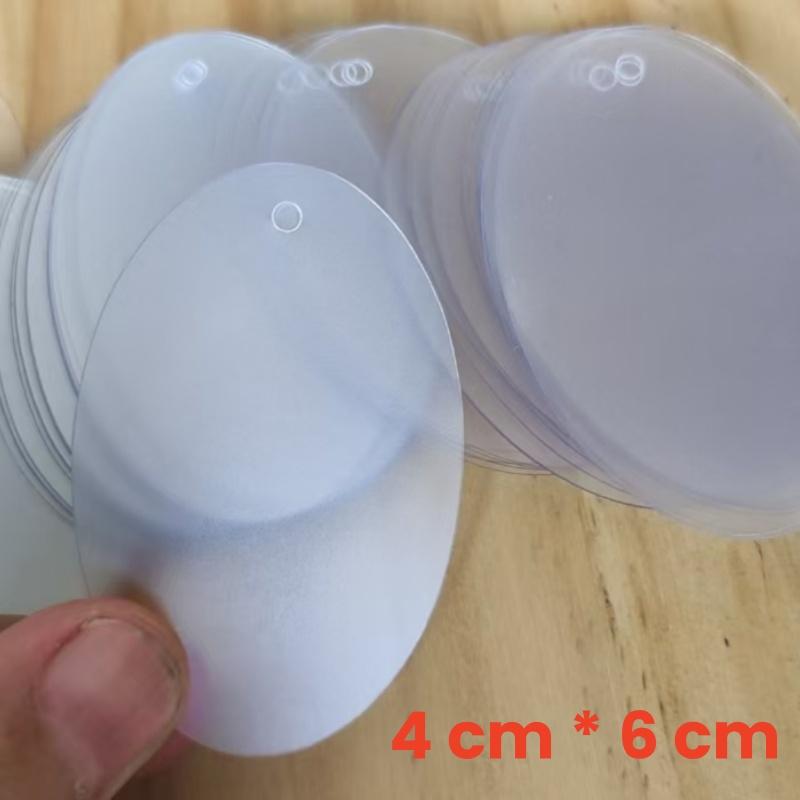 200PCS Plastic Blank Hang Tag for Bag Square PVC Cards for Clothing Round Transparent Swing Tags