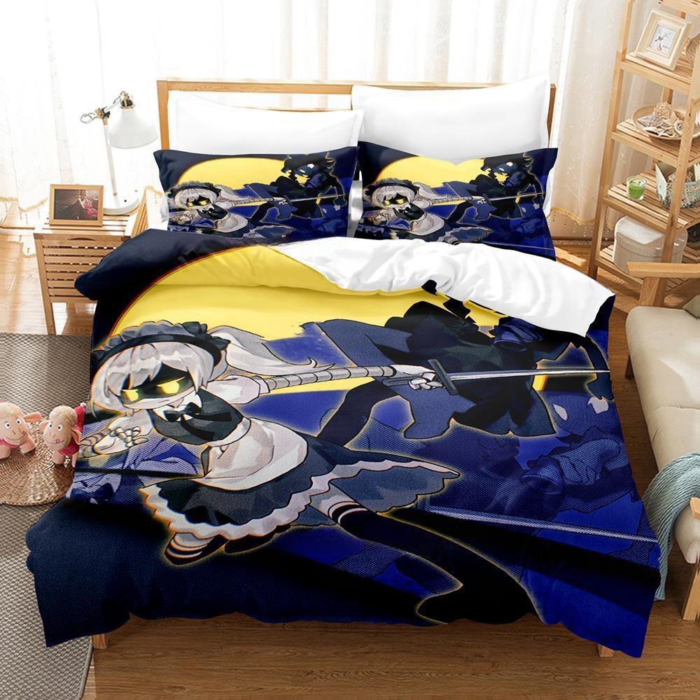 Fashion 3D Printing Anime Murder Drones Bedding Set Cartoon Three-piece Set Adult Kid Bedroom Duvet Cover Sets Home Textiles