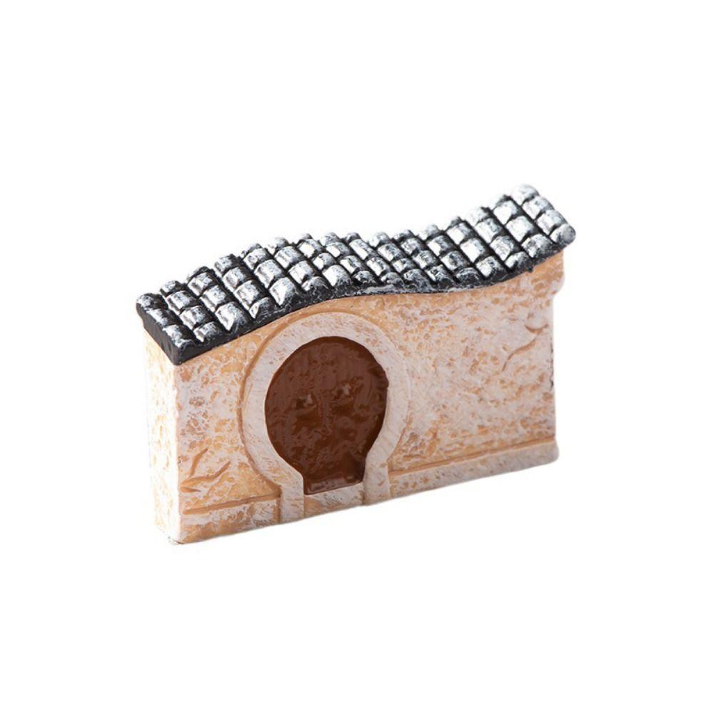 Креативный декоративный мини-домик из смолы в китайском стиле, ретро, миниатюрные старые городские ворота, смола, бонсай, ландшафтный дизайн, сказочный сад