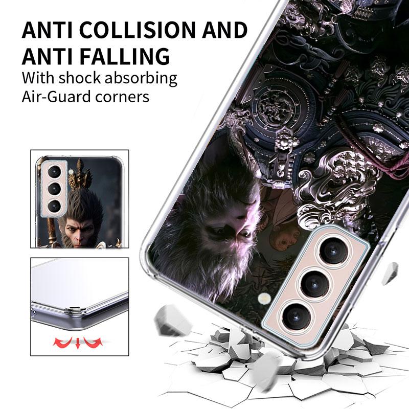 Чехол для телефона Black Myth Wu Kong для Samsung Galaxy S25 Edge S24 S23 FE S21 S20 S10 Plus S22 S26 Ultra Чехол Прозрачные Чехлы TPU Capa S