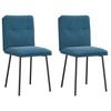 VidaXL Dining Chairs Set of 2 Blue Velvet, Chair, Living Room Chair, Accent Chair, Kitchen Chair, Dining Seat 4101319