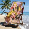 Custom Name Personalized Marilyn Monroe Print Beach Towel, for Trip Camping Beach Party Home Decor, Birthday Gift for Family & Friends