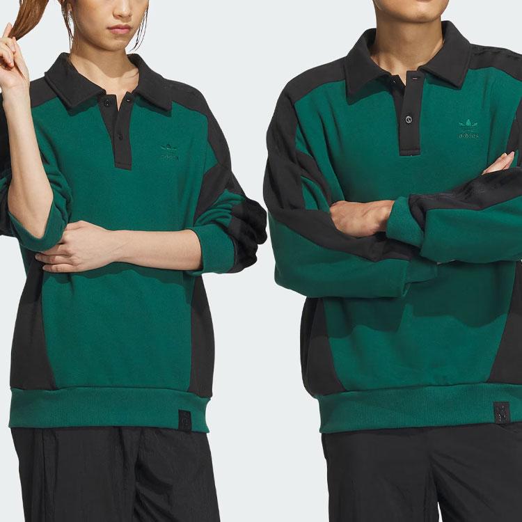 Adidas Толстовка Originals Wing Chun Series Toc Crew с цветными блоками, свободная, с длинным рукавом, унисекс, лесно-зеленая IZ1537