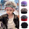 Funny Beanies Cap Knitted Hair Integrated Headwear Fashion Kids Wig Hat  Boys Girls