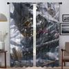 Ghost Warrior Anti-mosquito Curtains for Living Room Partition Shades Halloween Decoration Tulle for Bedroom Blackout Curtain