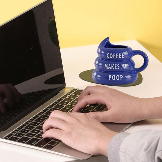 Poop-Shaped Coffee Mug for Coffee Lovers 350ml Hilarious Bathroom Cup Resin Quirky Morning Cup Funny Gag Gifts for Friends