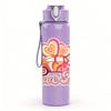 1PC Pink Love Bug Car Cartoon Print 750ml Color Plastic Sports Water Bottle Leakproof Flip Straw Lid Suitable for Sports Office Home Use