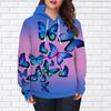 Womens Fashion Flame Butterfly Print Loose Hoodie Tops Blouse Sweatshirt Casual Long Sleeve Pullover Tops