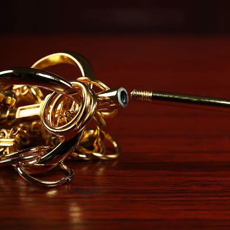 Buddhist Monk 's Stick Metal Magic Tool The Tin Staff of Ksitigarbha Bodhisattva Prop Buddha Statue Holding Artifact Copper