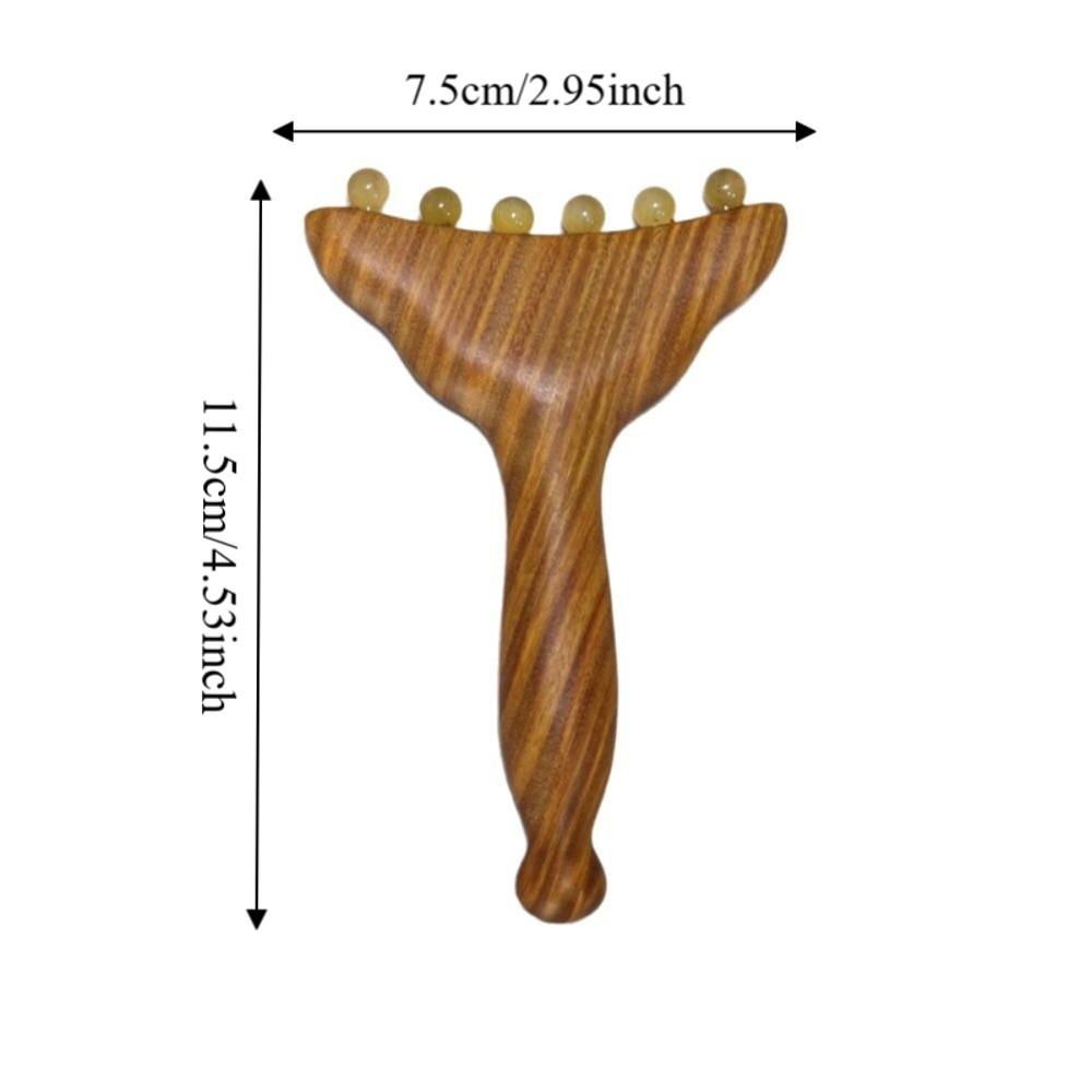 Sandalwood Meridians Massage Comb Copper/Horn Balls Lymphatic Drainage Massager  Breast Massage