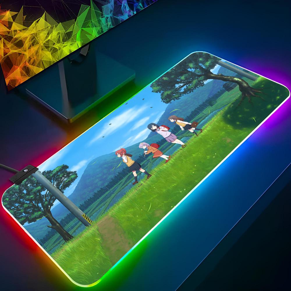 Renge Miyauchi Коврик для мыши Игровой RGB-коврик для мыши Клавиатура с подсветкой Девушка-геймер XXL Музыкальный коврик для ноутбука Накладки на стол Deskpad