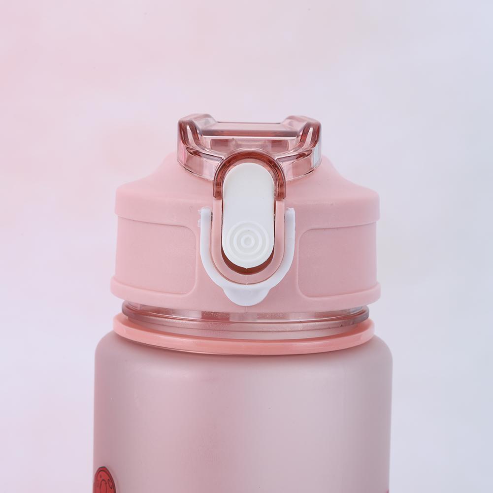Бутылка для воды Cartoon Space объемом 800 мл с трубочкой и ручкой для занятий спортом на открытом воздухе (розовый)
