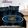 Inter Milan Football Club Emblem Three-piece set (1 * duvet cover + 2 * pillowcase, without core) Bedding set Duvet cover and pillowcase