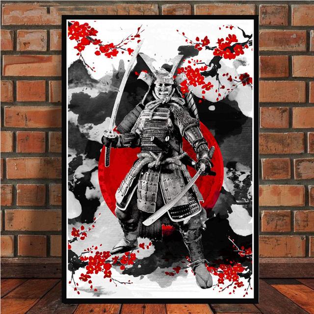Япония Самурай Аниме Плакат Абстрактное Настенное Искусство Бусидо Холст Картина Японские Воины Портретная Картина Печать Домашний Настенный Декор Без Рамки