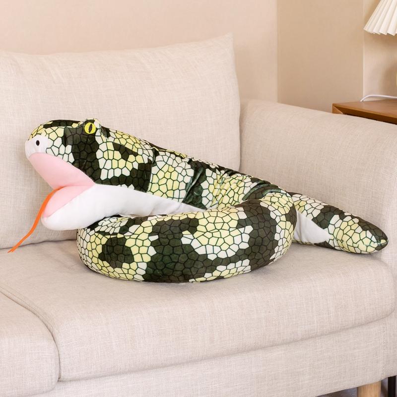 1pc 165CM Simulated Python Snake Plush Toy Down Cotton Long Stuffed Snake Plushie Funny Gift