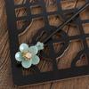 Girls Glaze Flower Chinese Style Female Antique Hairpin Han Costume Accessories Wooden Hair Stick