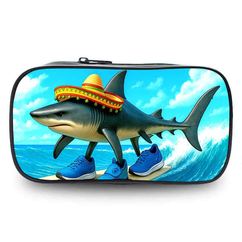 Tralalero Tralala Pencil Cases New Tungtung Sahur Brainrot Kids Stationery Bags Student Back To School Pen Pouch Children Gift