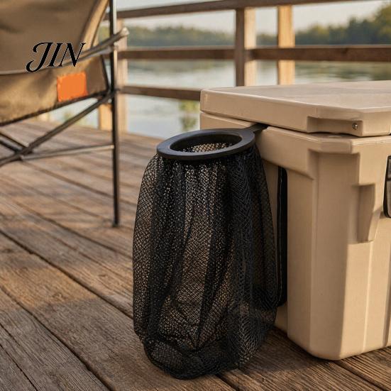 Cooler Trash Bag Outdoor Attachment, No Tools Required Accessory Can Accessory, Portable Mesh Holder for Boats, Fishing, Camping Durable