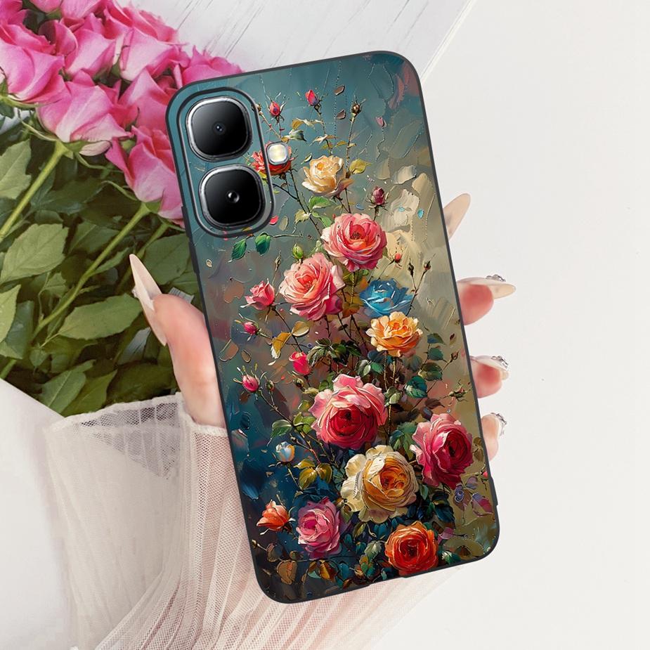 For Infinix Smart 20 Case X6840 X6840B Luxury Flowers Butterfly Painted Phone Cover Case For Infinix Smart 20 Smart20 Soft Shell