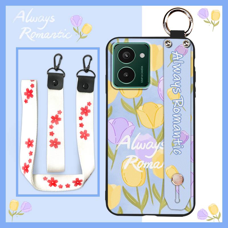 Подставка-держатель для телефона Чехол для телефона для Nokia HMD Pulse/Pulse+/Pulse Pro Прочный Водонепроницаемый Ремешок на запястье Шнурок Цветок