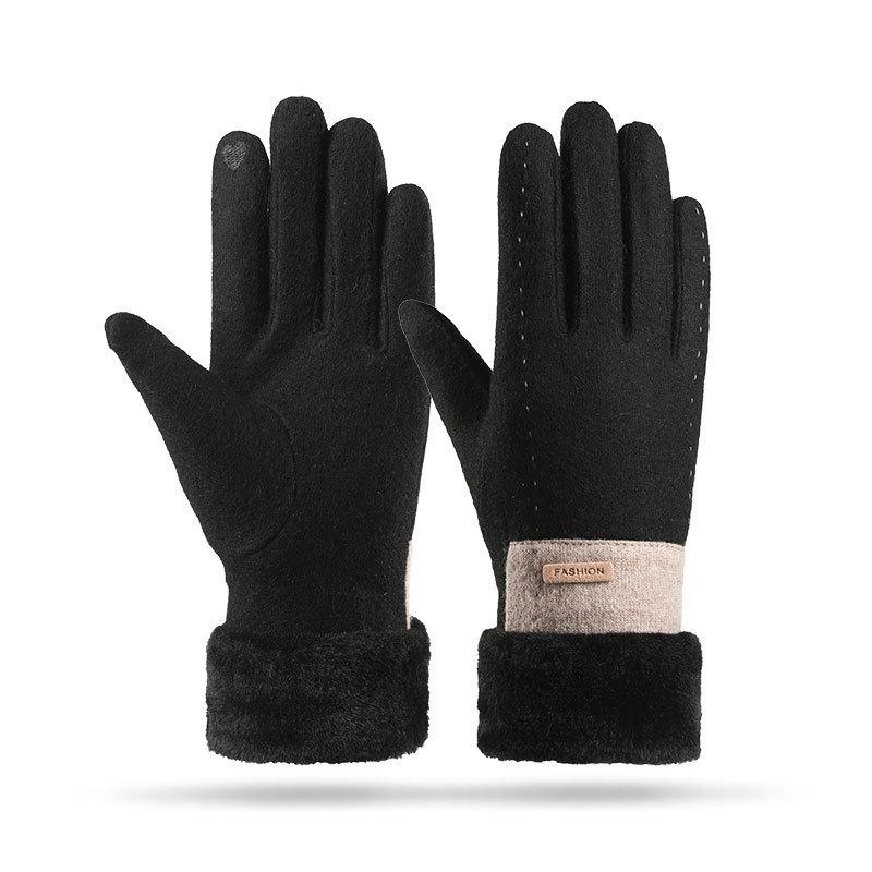 New Winter Warm Gloves Can Be Knitted Wool Thickened Gloves Piled Outdoor Cold-proof Warm Cycling Gloves