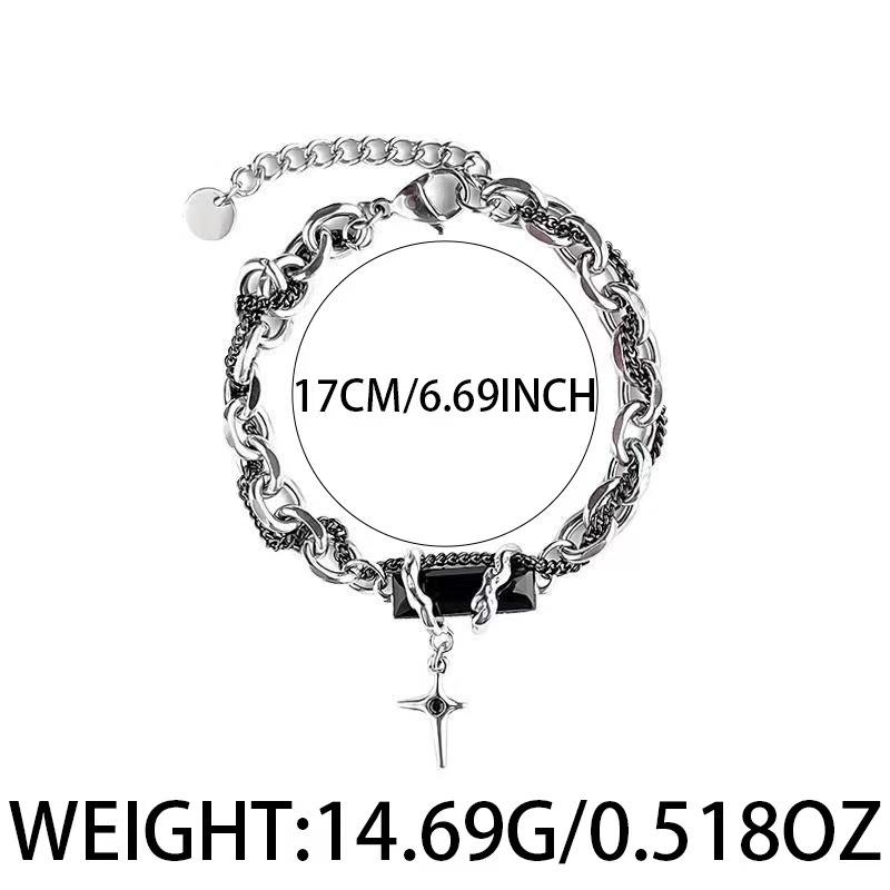 Браслет из титановой стали с плетением в виде звезды для мужчин, новый минималистичный дизайн, универсальный и не выцветающий аксессуар в подарок