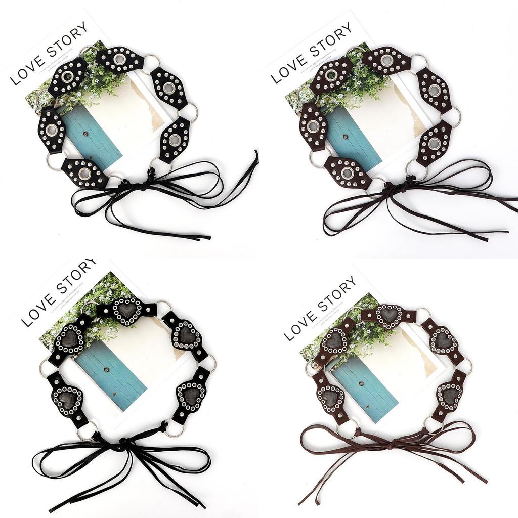 Bohemian Leather Waist Belt With Wide Width And Metal Clasp For Street Fashion