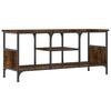 TV Cabinet Smoked Oak 100 x 35 x 45 cm Wood Based Material & Iron