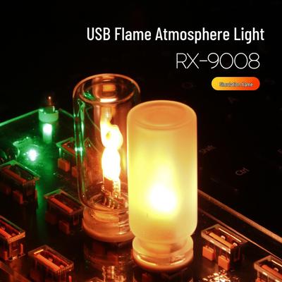 Трансграничная USB LED Настольная лампа с атмосферой пламени: Ночник в стеклянной бутылке и электронная свеча для спальни