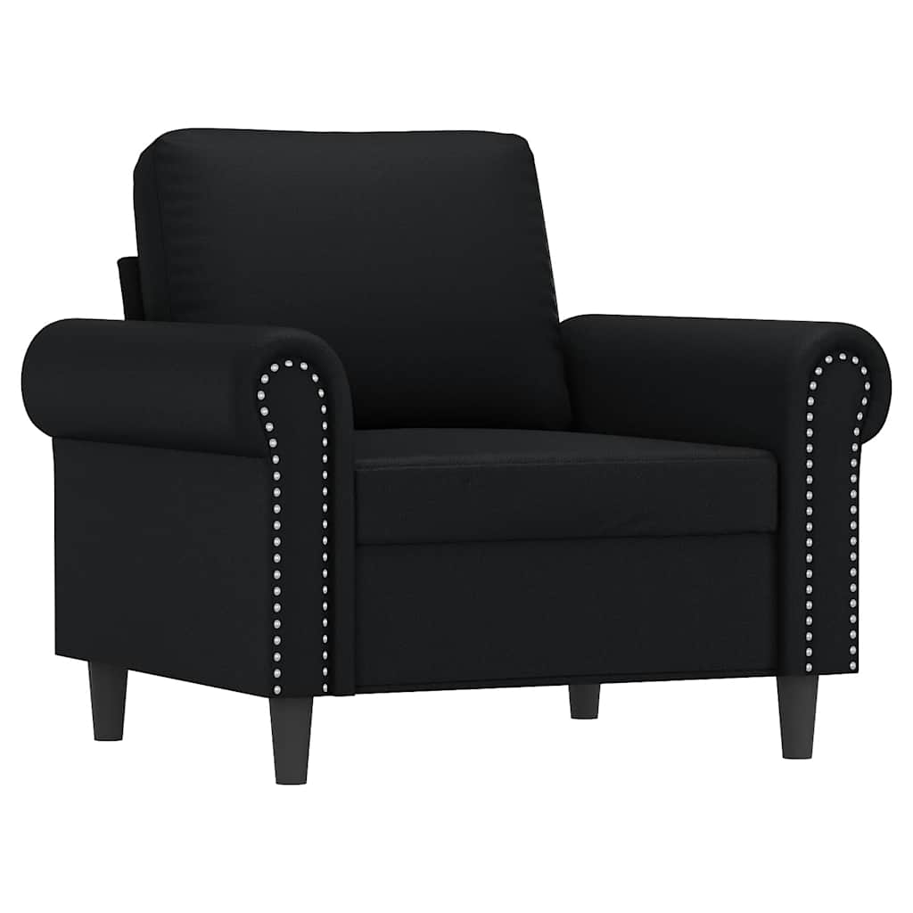Vidaxl Fotel Z Podnóżkiem, Czarny, 60 Cm, Sztuczna Skóra