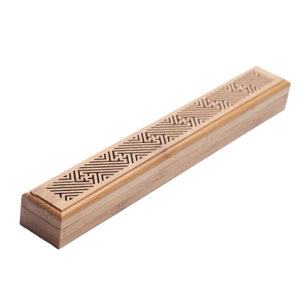 Aromatherapy Desktop Ornament Hollow carved Incense Holder Censer Ash Catcher Bamboo Incense Box