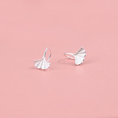 Серьги-гвоздики Ginkgo Biloba, крючки для ушей, женские Ins Simple Style, Niche Design Sense, маленькие серьги с отверстиями для ушей