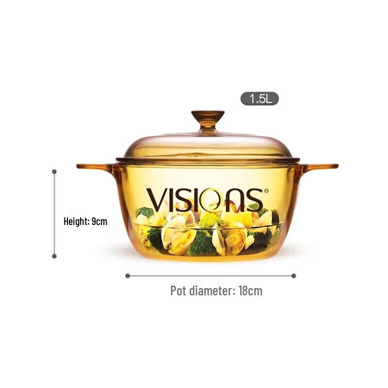 Стеклянная кастрюля Corning Visions 1,5 л из кристального стекла