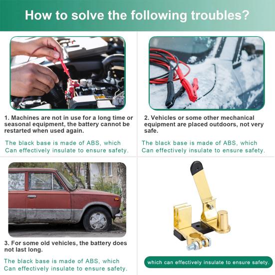 Выключатель батареи Отличная проводимость Стабильная безопасность в использовании Универсальный подходит для автофургонов Автомобильный грузовик Лодка Замена выключателя батареи