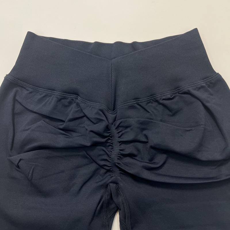 Женские штаны для йоги с высокой талией и V-образным вырезом — бесшовные, облегающие леггинсы персикового цвета для велоспорта и фитнеса