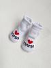 2 Pairs Newborn Baby Girls Boys Socks,White Cute Love Mama & Papa Soft Cotton Baby Socks Are Suitable for Newborns Daily Outfit
