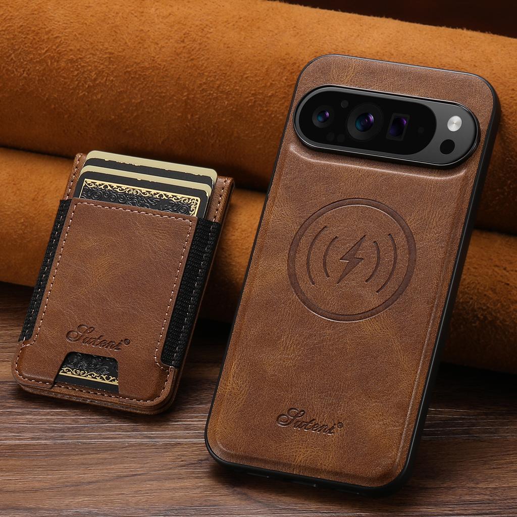 SUTENI For Google Pixel 10 Pro XL Case Compatible with MagSafe Card Holder Kickstand Phone Cover