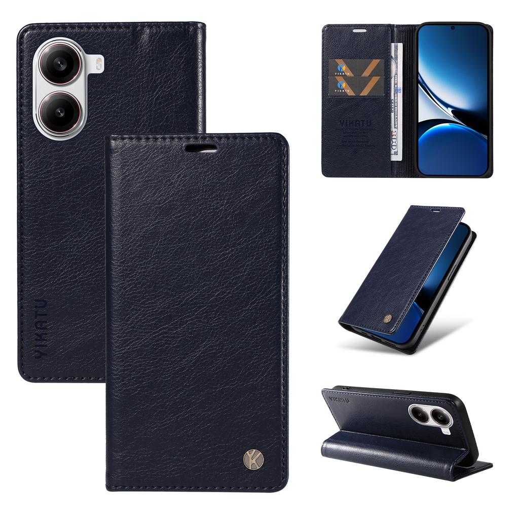 For Xiaomi Redmi Turbo 4 5G/Poco X7 Pro 5G Wallet Case YIKATU YK-006 Magnetic Closure Leather Phone Cover Litchi Texture