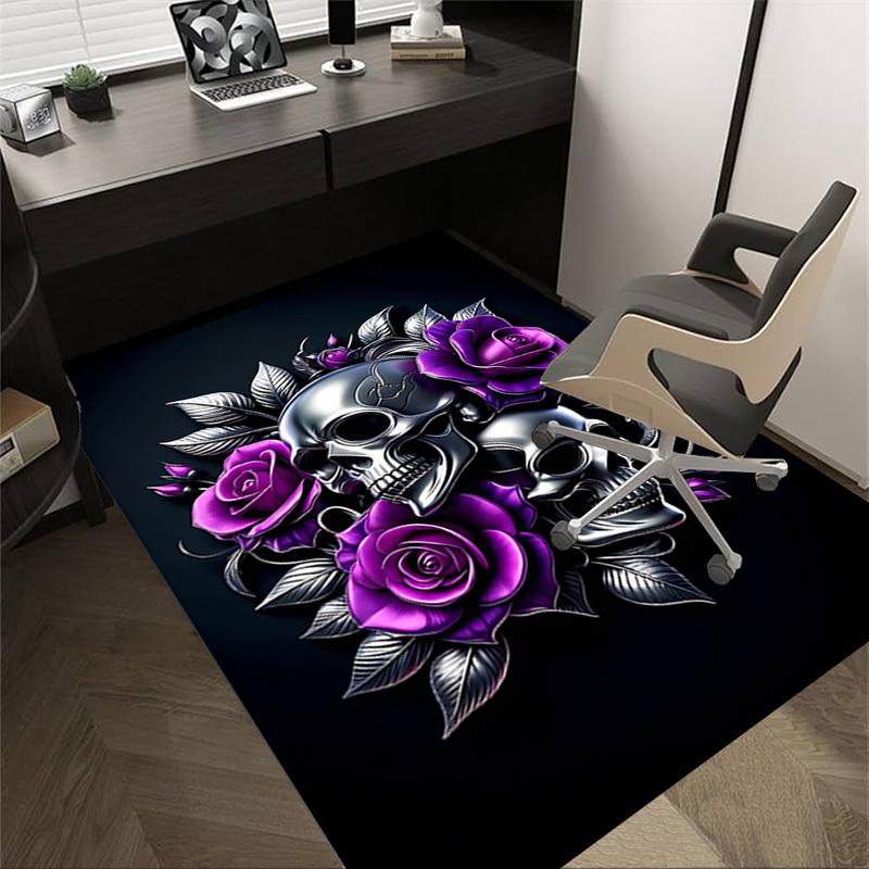 1pc skull purple Carpet, Office Rug Outdoor Mat Home Decor Area Carpet Festival